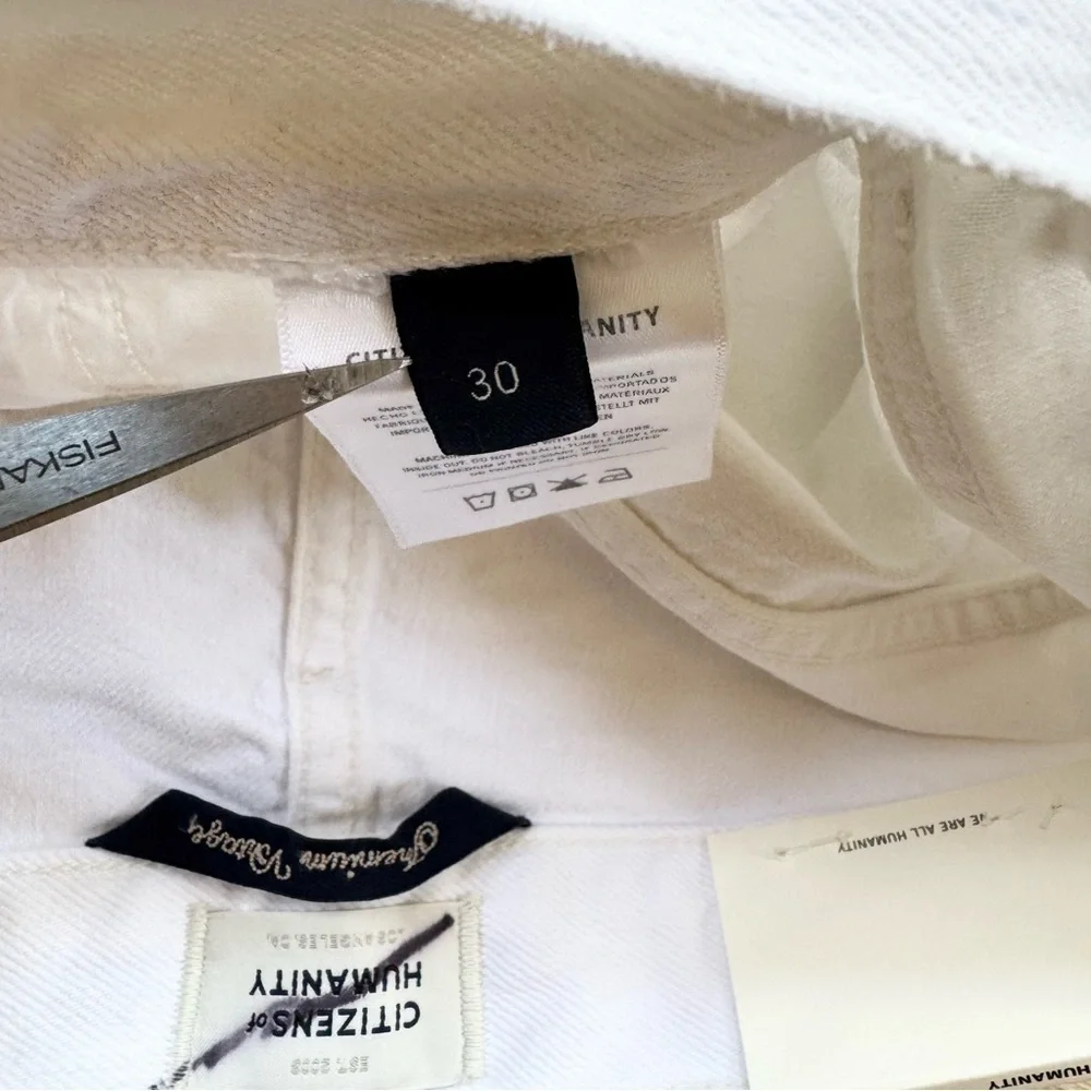 NWT Citizens of Humanity Marlow Shorts Jean Denim White Polish High Rise 30
